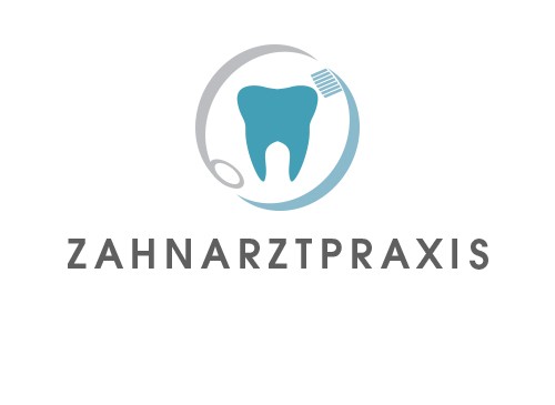 Zahnarztpraxis Logo mit Zahnbürste