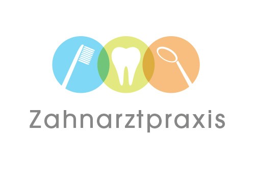 Zahnarztpraxis Logo mit Zahnbürste