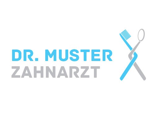 Zahnarztpraxis Logo mit Zahnbürste